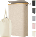 Lifewit 65L Slim Laundry Hamper with Lid and Bamboo Handles
